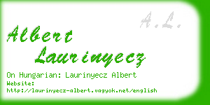 albert laurinyecz business card